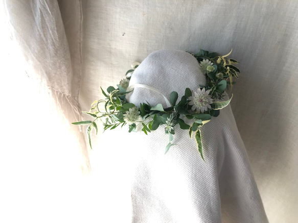 ウェディング＊* おまかせ草冠 ブートニア付き【受注制作】 ヘッド