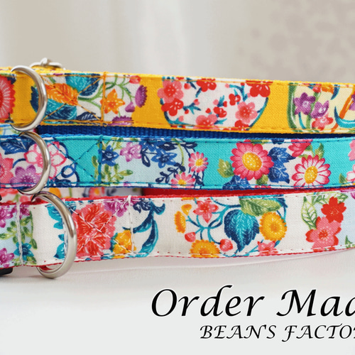 琉球の花（全3色）＊犬用首輪（15／20mm幅） オーダーメイド