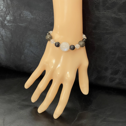 アンデシン×ラブラドライト　天然石ブレスレット　シルバー　パワーストーン パワーストーンブレスレット ラブラドライト 銀 シルバー 天然石