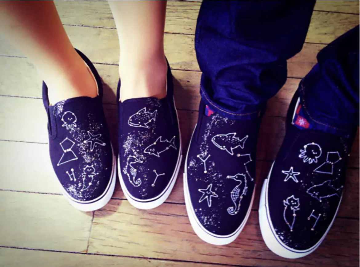 星座と海の仲間たちスリッポン