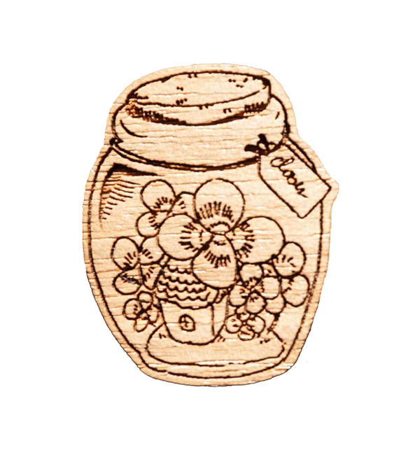 【木ｔｃｈ】クルミの木・ブローチ　happines bottle（幸せの瓶詰） 4枚目の画像