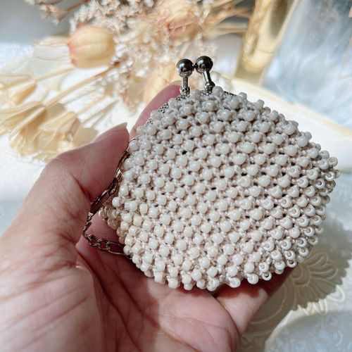 専用ビーズがま口　３個おまとめ 専用 ビーズがま口3個おまとめ 100均ビーズ】くすみカラーでびっしり