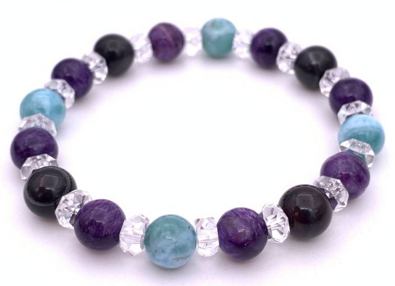 世界3大ヒーリングストーン☆天然石スギライト&ラリマー&チャロアイトのブレスレット-25 5,538円