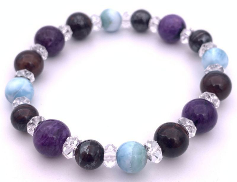 世界3大ヒーリングストーン☆天然石スギライト&ラリマー&チャロアイトのブレスレット-34