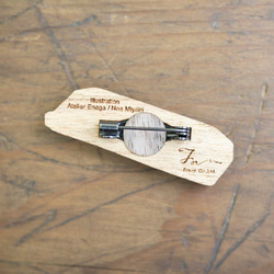 【木ｔｃｈ】クルミの木・ブローチ　harmonica（渚の調べ）ハーモニカ 4枚目の画像