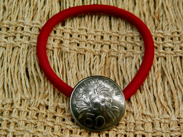 ＃H48  Singapura Coin Hair Elastic 5枚目の画像