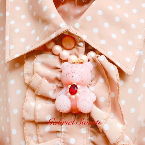 クマちゃんのパールネックレス〔イチゴミルク〕 ネックレス
