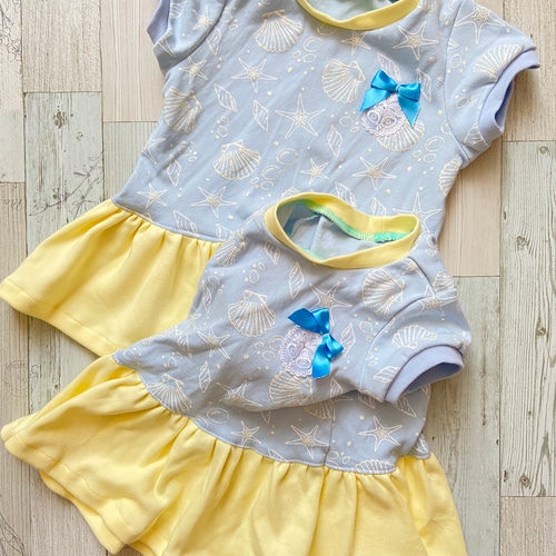 ☆ラメ加工で輝く貝殻♪ギャザーカットソー☆女の子☆トップス 子供服  