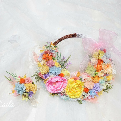 ysn様ウェディングオーダー三点セットリースブーケ専門店リースブーケ