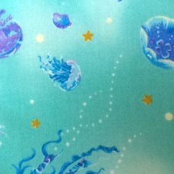 送料無料　立体 布マスク ハンドメイド かわいい くらげ クラゲ 星 生き物  海 (裏地白) C 着物 浴衣 4枚目の画像