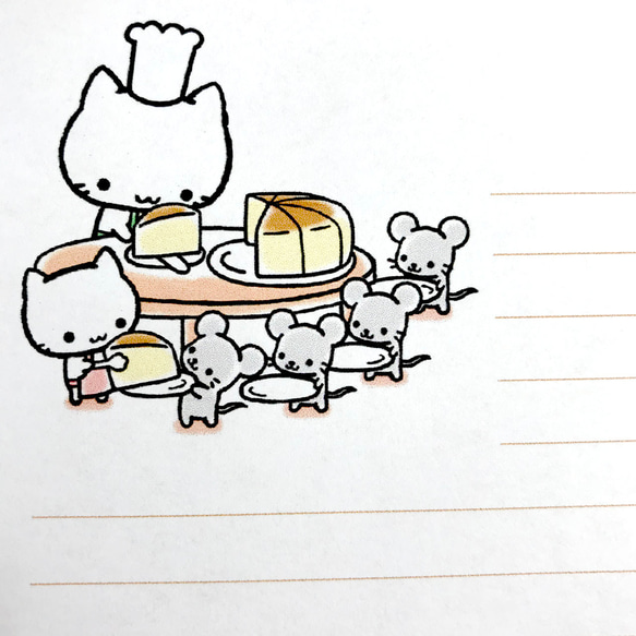 ミコちゃんのレターセット＜チーズケーキ＞ 3枚目の画像