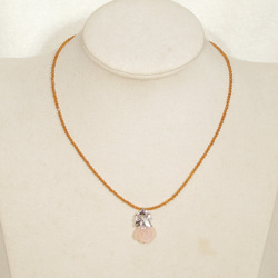 薔薇モチーフのピンクオパールのネックレスとピアスのセット（SV925、貝パーツ、メノウ、本真珠、淡水パール、チタン） 5枚目の画像