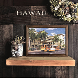 【送料無料】南国の風景☆HAWAII  No.186  フレーム付  A4サイズ 1枚目の画像