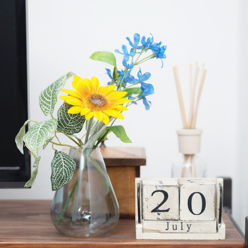 花瓶 レトロカワイイ/花柄 陶器 ひまわり/向日葵/ヒマワリ/和風 蚤の市