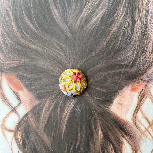 くるみボタンインド刺繍リボン ヘアゴム ヘアゴム ＋labo 通販