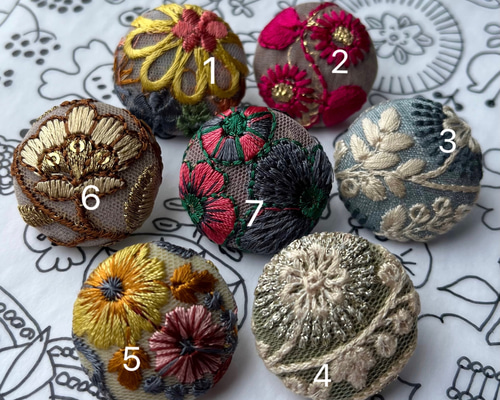 インド刺繍 くるみボタン38㎜ ヘアゴム 2個セット I インド刺繍 くるみボタン38㎜ ヘアゴム 2個セット W - メルカリ