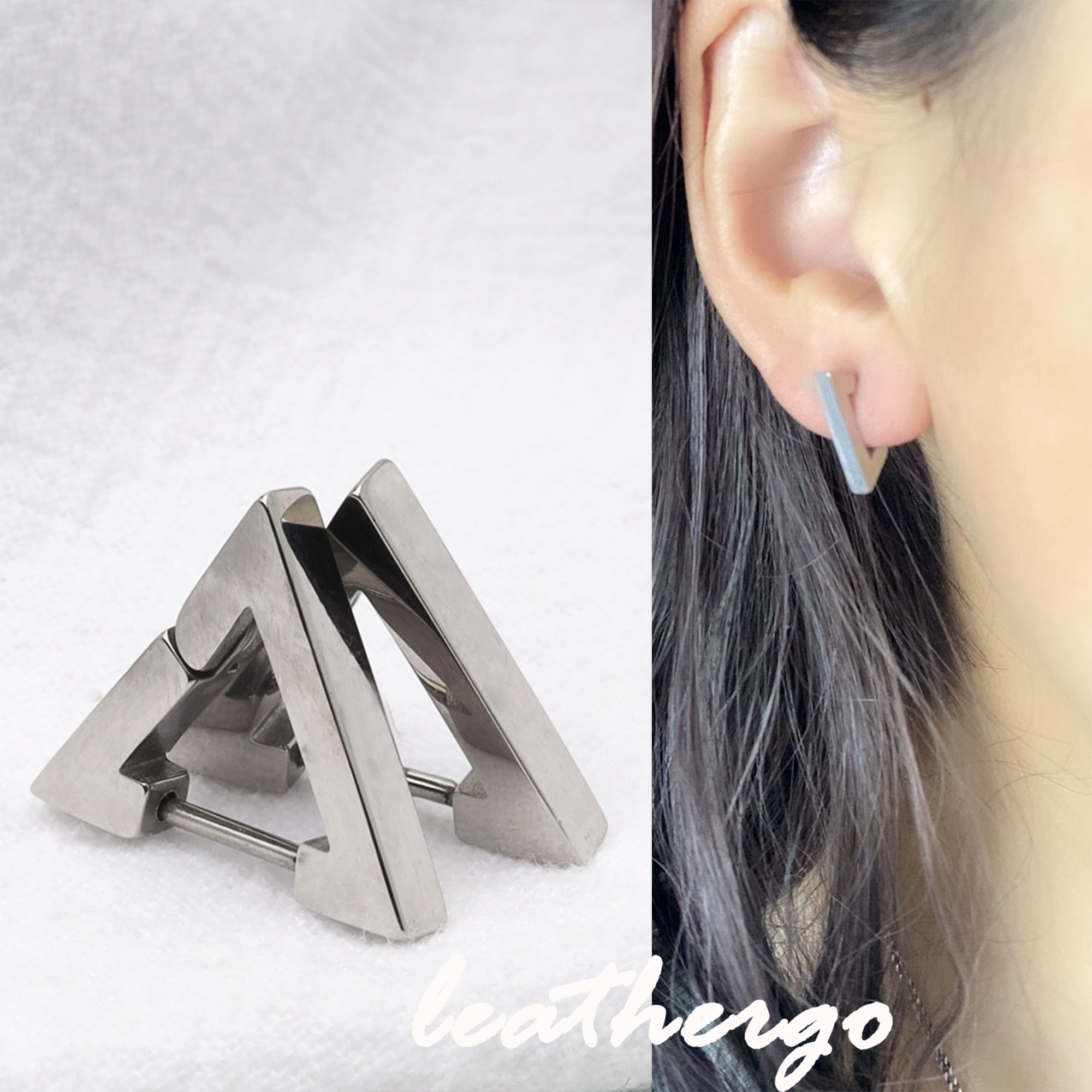 CARERING 701 TRIANGLE シルバー 三角形フープピアス CARERING 701 TRIANGLE シルバー 三角形フープピアス CAREERING