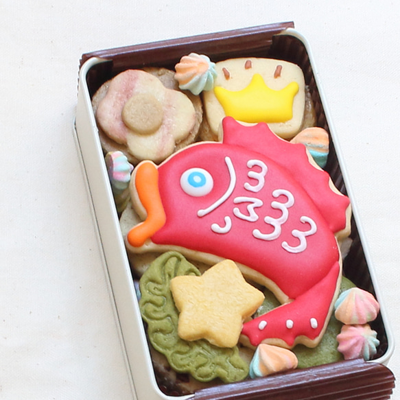 すんごいめで鯛クッキー缶（手のひらサイズ） 7枚目の画像