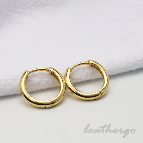 両耳 シルバー925素材 18k gp ゴールドフープピアス 金 シンプル