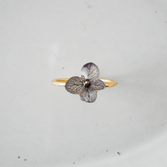 紫陽花リング（10号フリーサイズの指輪/2） 3枚目の画像