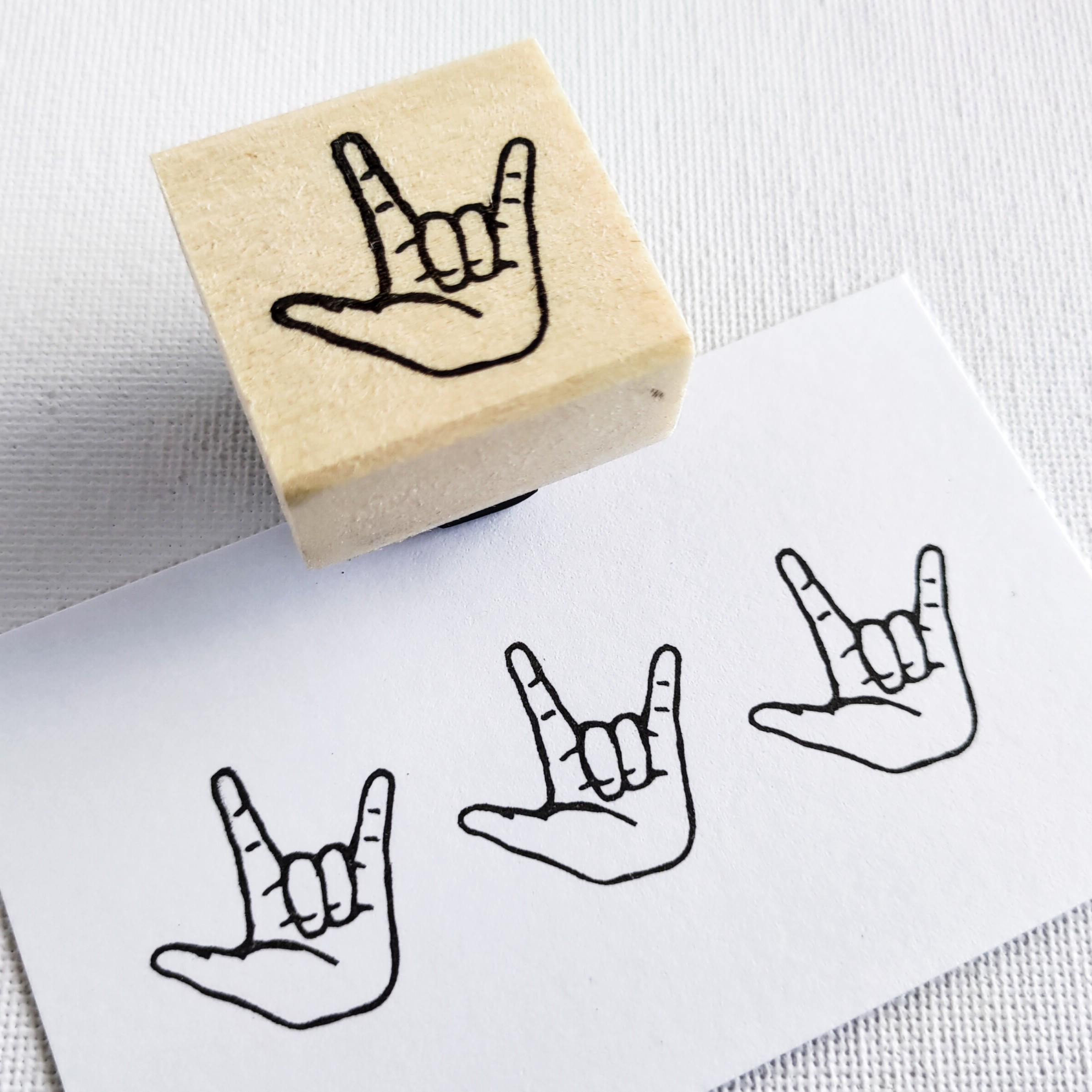 消しゴムはんこ 手話 アルファベット オーダーメイド