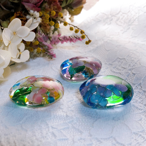 No.18 ハンドメイド ヘアゴム レジン 紫陽花 アジサイ No.18 ハンドメイド ヘアゴム レジン 紫陽花 アジサイ