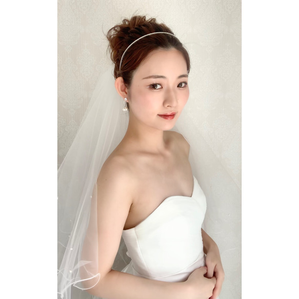 DH91 カチューシャ ウェディング ヘッドドレス　 ブライダル ヘアアクセサリー 　結婚式 花嫁 7枚目の画像