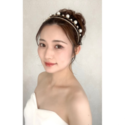 DH91 カチューシャ ウェディング ヘッドドレス　 ブライダル ヘアアクセサリー 　結婚式 花嫁 9枚目の画像