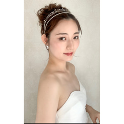 DH91 カチューシャ ウェディング ヘッドドレス　 ブライダル ヘアアクセサリー 　結婚式 花嫁 5枚目の画像