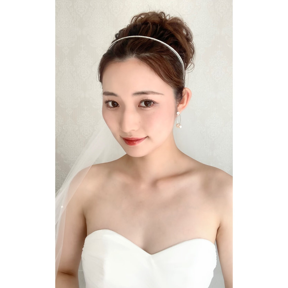 DH91 カチューシャ ウェディング ヘッドドレス　 ブライダル ヘアアクセサリー 　結婚式 花嫁 6枚目の画像