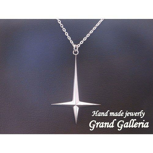 シルバー９２５　クロス　逆十字　十字架　ネックレス　ペンダント　チェーン３５〜６０cm　Grand Galleria