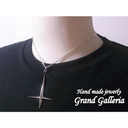 シルバー９２５　クロス　逆十字　十字架　ネックレス　ペンダント　チェーン３５〜６０cm　Grand Galleria 3枚目の画像