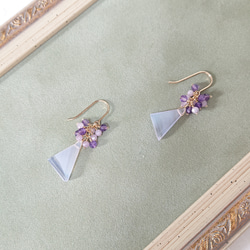 白妙 ♦︎14kgfラブラドライトバタフライカービングピアス/イヤリング 白妙 ♦︎14kgfラブラドライトバタフライカービングピアス