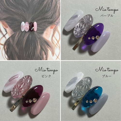 花の夢⑤ 清純 ポニーフック ヘアカフス ハンドメイド