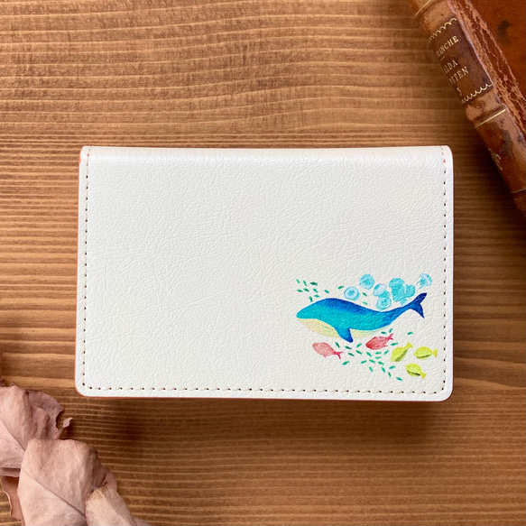 クジラの合皮カードケース 海の生き物の名刺入れ 名刺入れ・カード  