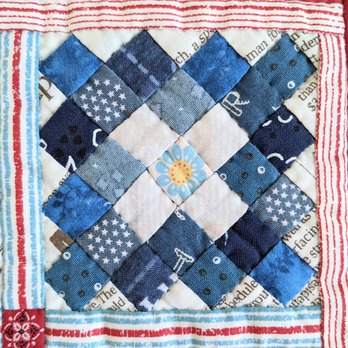 アメリカンテイストのパッチワークキルトタペストリー タペストリー