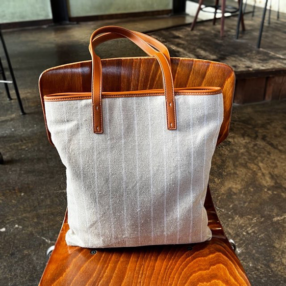 トートバッグ ffroi STRIPE ZIPPER ECO 5BNY606 ☆ffroi☆ Striped zipper eco bag STRIPE ZIPPER ECO (ffroi