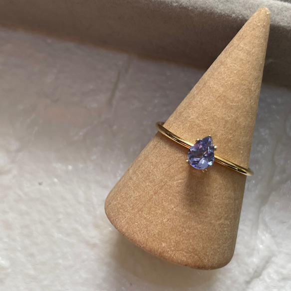 twilight drop ring … Tanzanite 14kgf 2枚目の画像