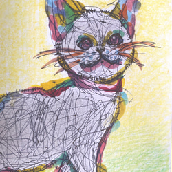 『ネコ』ポスター/ボールペンアート 3枚目の画像