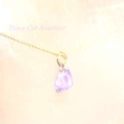 Fancy Cut Amethyst Necklace ファンシーカットアメジスト k18gp/14kgf 2枚目の画像