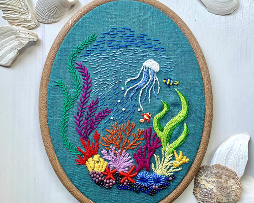 アカ族の手刺繍タペストリー アカ族の手刺繍タペストリー
