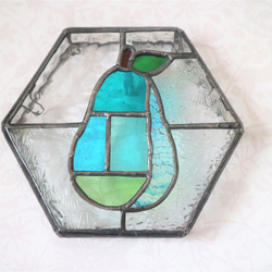 ステンドグラス壁掛け飾り ✨ミモザ色の香水瓶✨ タペストリー・壁掛け