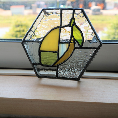 ステンドグラス立体パネル・フルーツ(レモン) ウォールステッカー