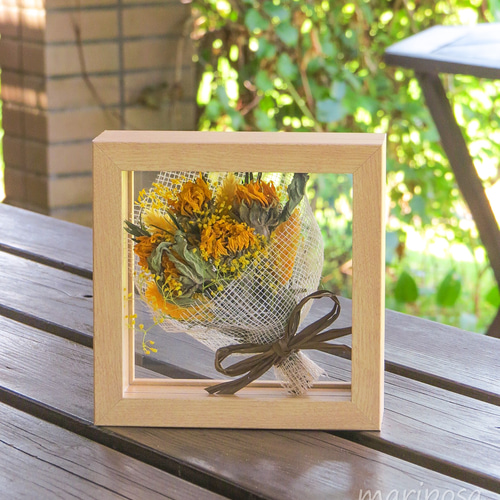 ミニひまわり☆フラワーBox☆生花ブーケ⭐︎花束 向日葵ドライフラワー