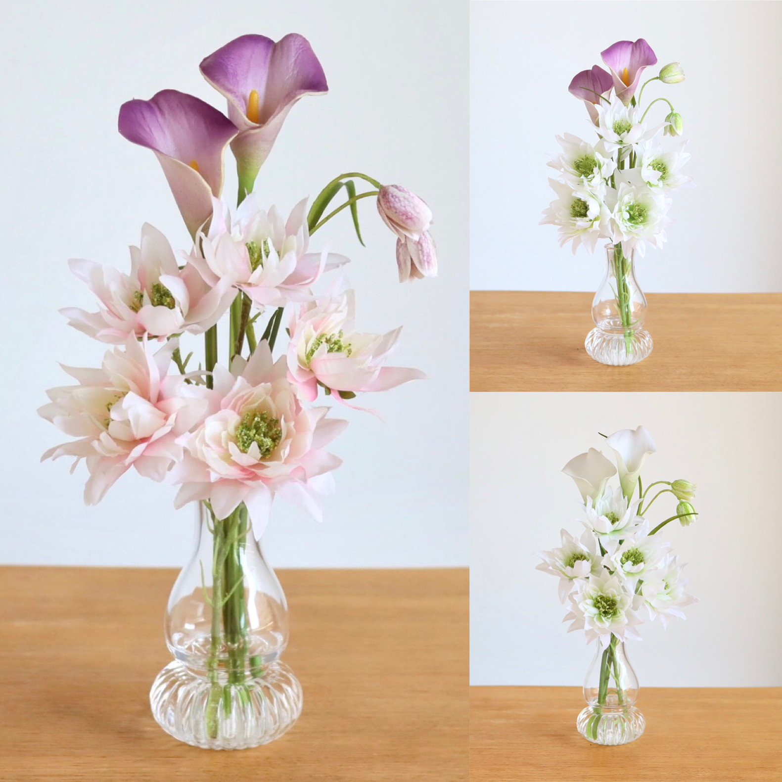 《ずっと咲いている》３色展開のオシャレなお供え花/アーティフィシャルフラワーアレンジ