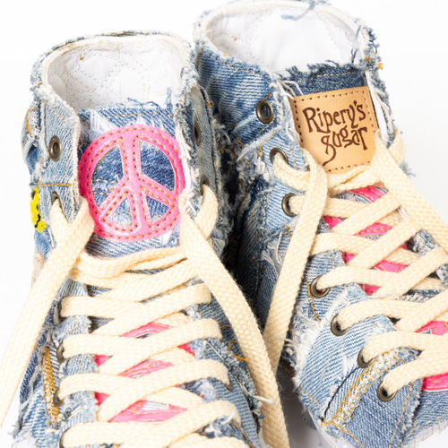 Cream Soda / Size 23.5cm 靴職人のリメイクスニーカー デニム  