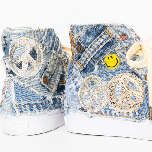 Cream Soda / Size 23.5cm 靴職人のリメイクスニーカー デニム  