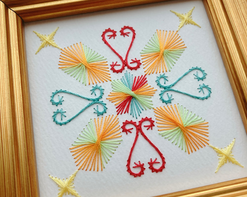 紙刺繍アート作品「Power of fortune」 絵画 刺繍のFilagile