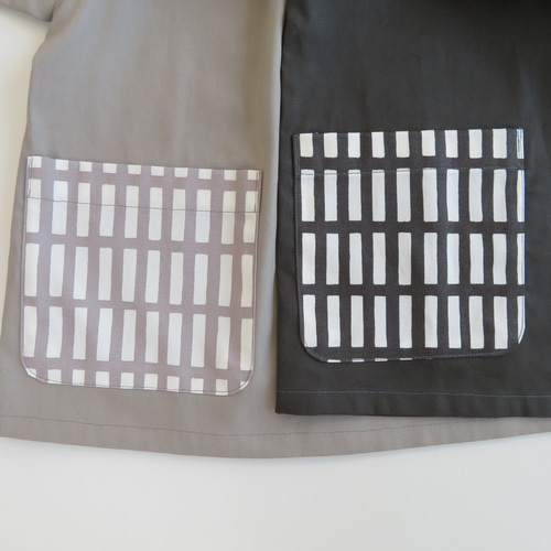 モノトーンカラーのお洒落スモック□80～160サイズ□ その他入園グッズ