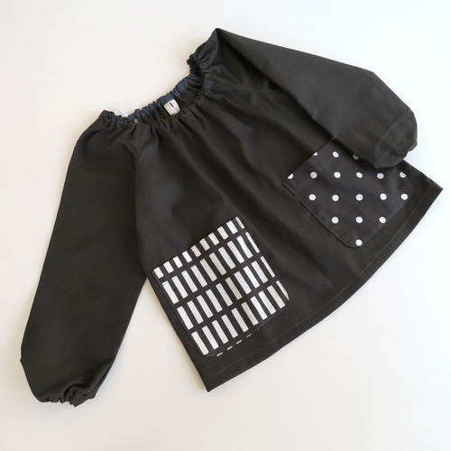 モノトーンカラーのお洒落スモック□80～160サイズ□ その他入園グッズ